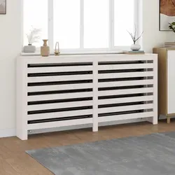 vidaXL Heizkörperverkleidung Weiß 169x19x84 cm aus massivem Kiefernholz - Zubehör für Klima & Heizen: Dekorative Heizkörperverkleidung aus massivem Kiefernholz mit zusätzlicher Ablagefläche und modernem Lamellen-Design für rustikalen Charme.