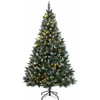 vidaXL Künstlicher Weihnachtsbaum 120cm mit 150 LEDs - Künstlicher Weihnachtsbaum mit 8 Leuchtmodi und stabilem Metallständer, sorgt für eine festliche Atmosphäre und ist einfach aufzubauen und zu lagern.