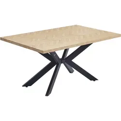HOME DELUXE Esstisch AVENCIA - 160 x 100 cm mit Sternfuß in Fishbone Oak - Esstisch AVENCIA in Fishbone Oak, 160 x 100 cm, mit elegantem Sternfuß. Ideal für gesellige Runden und stilvolle Einrichtung in deinem Zuhause.