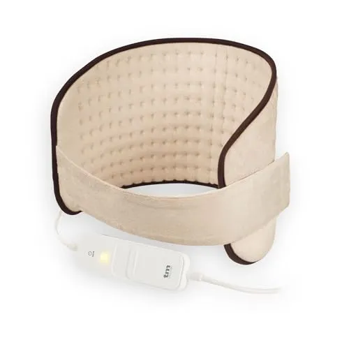TM Electron Elektrisches Kissen für den Lenden- und Bauchbereich, mit 3 Temperaturstufen, atmungsaktiv und waschbar, Beige