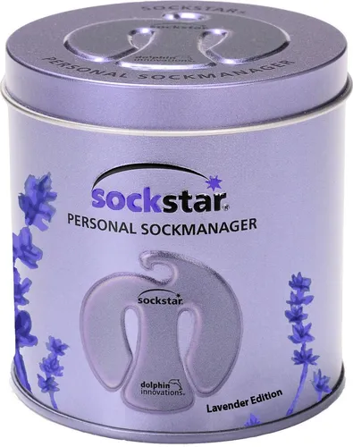 SOCKSTAR SOCKENKLAMMERN 20 Stück mit Lavendel Duft in einer Lavendel Präsentdose