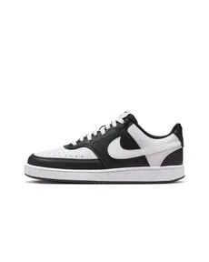 Nike Damen Court Vision Lo Nn Sneaker, Black/White, 42 EU - Damen-Sneaker mit retro-inspiriertem Design, gepolstertem Kragen für hohen Tragekomfort und atmungsaktiven Materialien für optimale Belüftung.