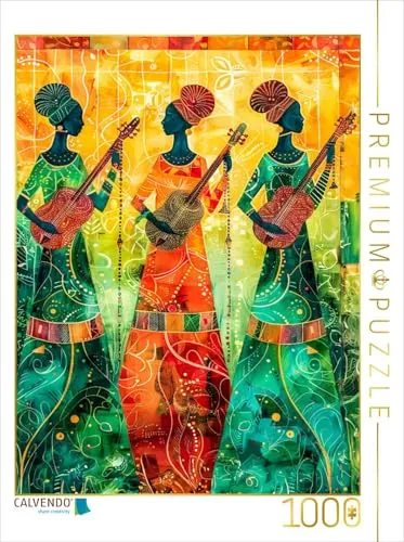 CALVENDO Puzzle Drei Musikantinnen in Afrika - 1000 Teile - Erleben Sie die afrikanische Eleganz mit diesem 1000-teiligem Puzzle. Hochwertige Qualität und präzise Stanzung sorgen für langanhaltenden Puzzle-Spaß. Ideal für die ganze Familie und Kunstliebhaber!