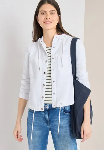 CECIL Blusenjacke Denim Jacke mit Kapuze und Tunnelzug