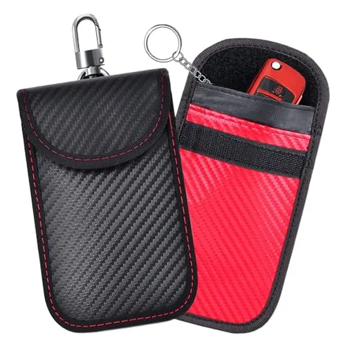TRKETK 2 Stück Faraday Tasche für Autoschlüssel, Autoschlüssel Signalblocker Hülle Faraday Tasche Auto RFID Signalblockierung Schlüsselloser Zugang Autoschlüssel Hülle Auto Sicherheitsschutztasche