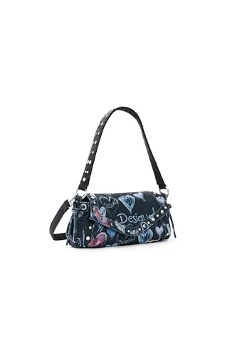 Desigual Schultertasche Umhängetasche Stacatto Fabric Tutti Fruti - GERÄUMIGES HAUPTFACH — Diese Umhängetasche bietet viel Platz für A4-Dokumente und alltägliche Utensilien. Mit einem verstellbaren Schultergurt für hohen Tragekomfort und robustem, wasserabweisendem Material ist sie der ideale Begleiter für Beruf und Freizeit.