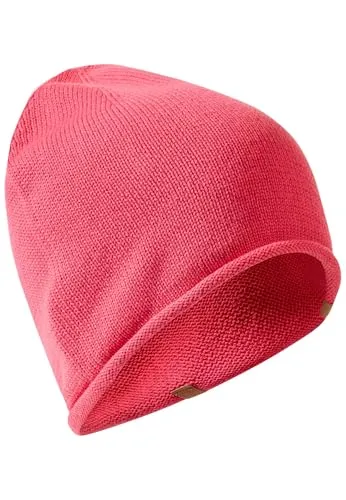 camel active Damen Leichter Strickbeanie aus Baumwolle Pink - Strickmützen für Damen, aus reiner Baumwolle mit feiner Rippenstruktur für optimalen Tragekomfort und stilvollen Look.