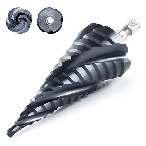 toolant® Kobalt HSS Stufenbohrer 4-32mm - Stufenbohrer für Metall, Holz und Kunststoff mit 15 Stufen, vier Spiralnuten für schnelles Schneiden und TiAlN-Beschichtung für hohe Härte und Hitzebeständigkeit. Ideal für präzises Vorbohren und Entgraten.