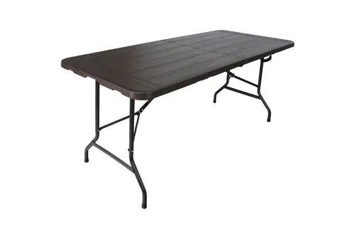 TRUTZHOLM Bierzeltgarnitur Buffettisch 180 x 75 cm - Bierzeltgarnitur in Holzoptik, klappbar und witterungsbeständig. Ideal für Gartenpartys mit einer max. Traglast von 150 kg und Platz für bis zu 10 Personen.