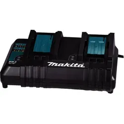 Makita 199688-2 DC18SH - 14,4 V bis 18 V Multi-Ladegerät mit zwei Anschlüssen, leistungsstark und platzsparend für effizientes Laden