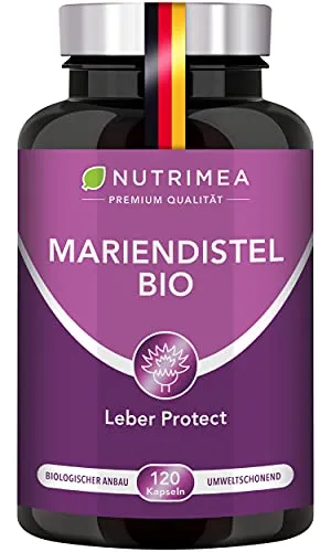Mariendistel BIO Kapseln - Hochdosiert 100% Vegan - Pflanzliches Ergänzungsmittel Mariendistel mit 900 mg Silymarin pro Tagesdosis, ideal zur Unterstützung von Leber und Verdauung. 100% BIO, ohne Zusätze und in nachhaltigem FLOW PACK.