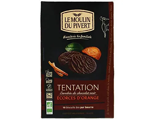 MOULIN DU PIVERT - BISCUIT TENTATION ORANGE ENROBE CHOCOLAT 130G