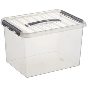 Sunware Aufbewahrungsbox Q-Line Box 78800609, 22L, mit Deckel, Kunststoff, transparent, A4, 40x30x26cm