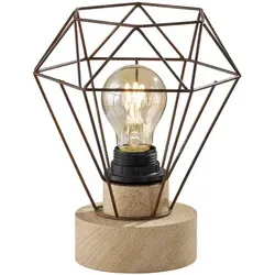 Smart LED Tischlampe Holz E27 mit RGB Farbwechsel von ETC Shop