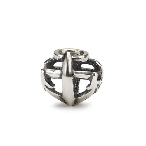 Perlen Glauben, Hoffnung und Liebe Trollbeads Silber TAGBE-10248 - Armbänder & Charm-Anhänger, einzigartiges silbernes Design mit bedeutungsvollen Symbolen für Glauben, Hoffnung und Liebe.
