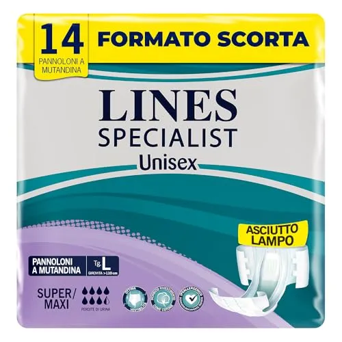Lines Specialist Inkontinenz-Windel für Herren und Damen, Größe L x 24 + 4
