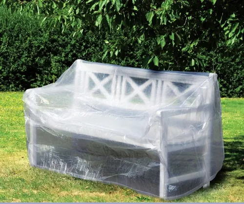 JW Schutzhaube für Gartenbänke 1927 - Transparent - Sonnenschirm-Zubehör, wetterfeste Schutzhülle aus robustem PE-Bändchengewebe, schützt Ihre Gartenbank vor Regen und Schmutz, mit praktischen Ösen zur einfachen Befestigung.