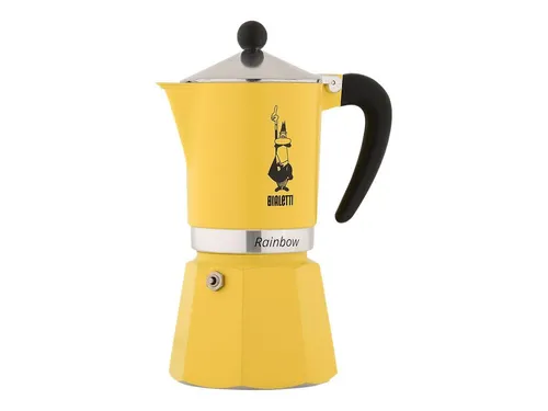 Bialetti Rainbow Aluminium Espressokocher 1 Tasse - Hochwertiger Espressokocher aus Aluminium, ideal für aromatischen Espresso und ein farbenfrohes Design für Ihre Küche.