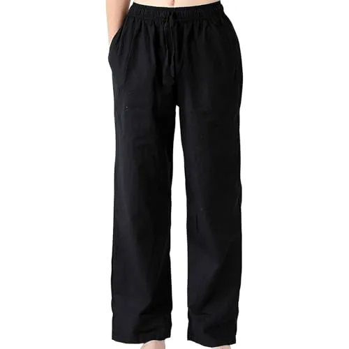 BUDDHA arts&more Bequeme Hose AUS Nepal 2 Farben 5 GRÖßEN * 100% Baumwolle Handarbeit Vintage (M, Schwarz)