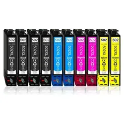 10er Pack Druckerpatronen 502 502XL für Epson XP-5105 - Hochwertige kompatible Druckerpatronen für Epson XP-5105. Maximale Druckqualität und hohe Reichweite für brillante Ausdrucke. Ideal für den regelmäßigen Einsatz.