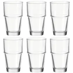 LEONARDO Gläser-Set Solo, 6-teilig, 370 ml - Gläser-Set für Saft, Softgetränke und Wasser, spülmaschinengeeignet und ideal für stilvolle Tischdekoration.