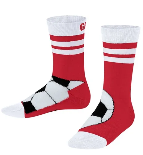 Falke Tagessocke Active Soccer (Fußball-Motiv, optimale tragekomfort) rot/weiss Kinder - 1 Paar, Größe: 39-42