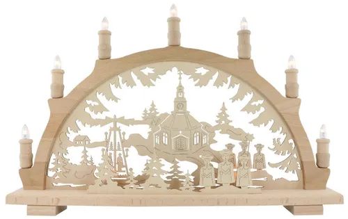 Lenk und Sohn Lichterbogen Seiffener Kirche in beige von Lenk und Sohn
