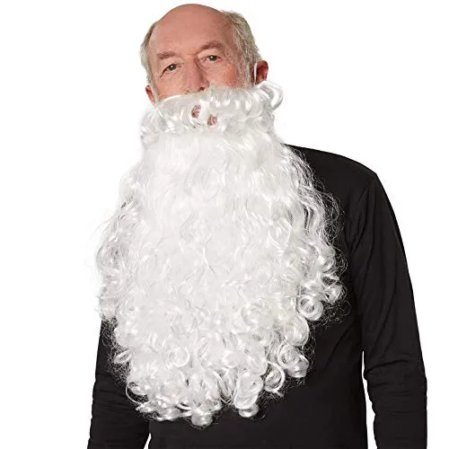 dressforfun 303637 Flauschiger Weihnachtsmann Bart, OneSize, weiß