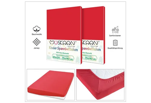 TRENDBUY24 Spannbettlaken Kinder Spannbettlaken 60x120 - 70x140 cm, Baumwolle, Gummizug: ja, (1 Stück), JERSEY