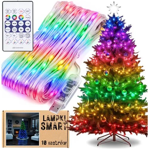 Weihnachtsbaumbeleuchtung, 100 LEDs, USB, 10 m, Fernbedienung