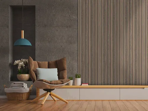 Akustikpaneele Wandpaneele Lamellenwand Wandverkleidung 240 cm Filz schwarz