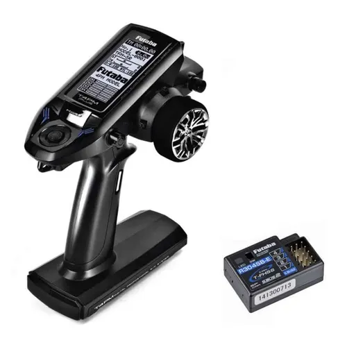 Futaba T4PM Plus T-FHSS 4-Kanal Fernsteuerung - Sender & Empfänger, präzise Steuerung für RC-Modelle mit R304SB-E Empfänger für zuverlässige Verbindung.