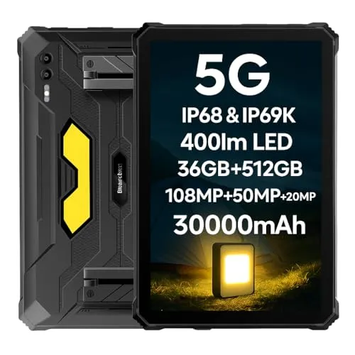 Blackview Active 10 Pro 5G Outdoor Tablet – 30.000mAh Akku, 11'' FHD+, IP68, Dual-SIM