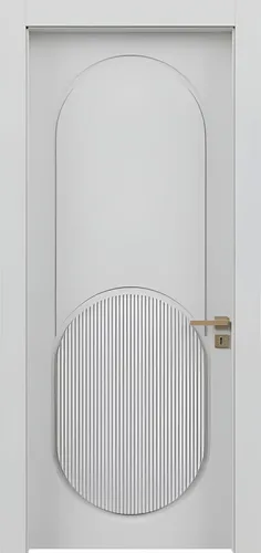 Hellgraue Designer Innentür Kompletttür MPC-214 - Moderne Kompletttür mit PVC-Laminierung, ideal für verschiedene Räume. Maße: 90 x 190 cm. Hohe Qualität und anpassbare Anschlagrichtung für vielseitigen Einsatz.