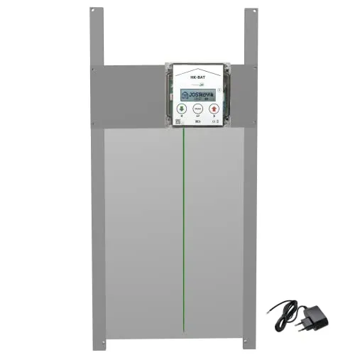 HK-BAT-RE Rahmengerät mit selbstverriegelnder Entenklappe 300x450 mm für Batteriebetrieb + Schaltung für Anlocklicht