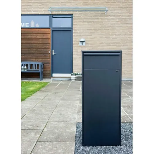 Allux 800 Briefkasten Schwarz mit Entnahme rückseitig