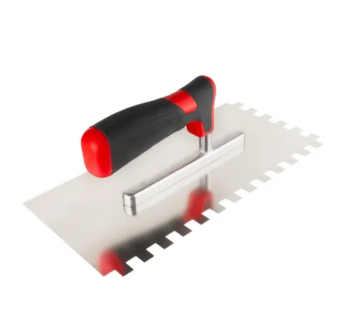 Prima-Online Zahnkelle Zahnkelle zum Verlegen Zahnspachtel Edelstahlkelle Ergonomisch Griff (Zahnkelle 10x10-St)