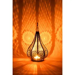 Marrakesch Teelichthalter Ezana in schwarz von Marrakesch Orient & Mediterran Interior