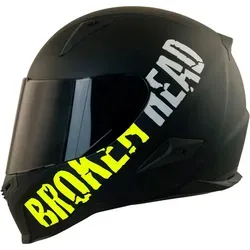 Broken Head BeProud Gelb Motorradhelm mit schwarzem Visier (Größe XS, S, L) - Motorradhelme mit ECE-Norm für maximale Sicherheit und coolen Look. Der leichte Helm mit verspiegeltem Visier schützt Deine Augen und zeigt Deinen Stolz auf den Lifestyle des Motorradfahrens.