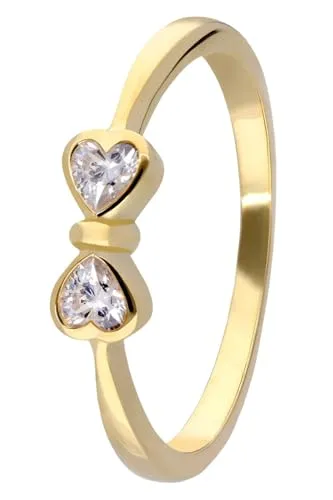 GLIZZ Damenring mit Schleife Gold 333 / 8K traumhaftes Schmuckstück für Frauen, zauberhaftes Accessoire GL8556-56 Ringgröße 56/17,8