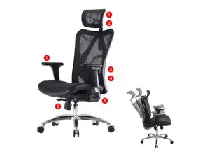 Sihoo Bürostuhl, Ergonomischer Drehstuhl für Zuhause - Bürostuhl mit verstellbarer Lendenwirbelstütze, atmungsaktiver Netzbespannung und hoher Belastbarkeit bis 150 kg - perfekt für stundenlangen Komfort im Arbeitszimmer.