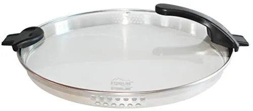 STONELINE FUTURE Siebglasdeckel 31 cm für Pfannen - Praktischer Siebglasdeckel für Pfannen und Woks mit Ø 31 cm. Hitzebeständig bis 180°C, spülmaschinengeeignet und mit Edelstahlrand für Langlebigkeit.
