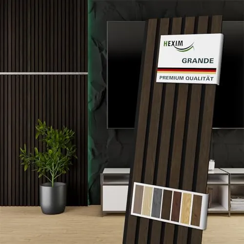 HEXIM Akustikpaneel Holz 140x30cm Grande in braun von HEXIM