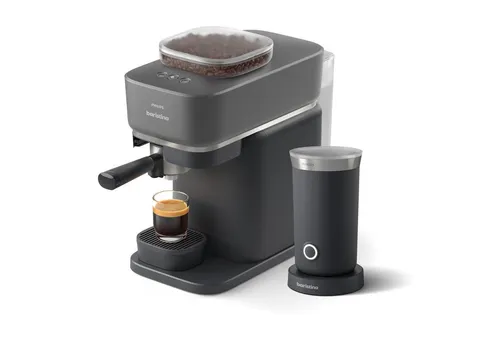 PHILIPS Baristina Espressomaschine - Einfacher Genuss von echtem Espresso - Siebträgermaschinen mit 16-bar-Pumpendruck für volles Aroma und einfache Handhabung. Genießen Sie frischen Espresso oder Café Crema ganz nach Ihrem Geschmack!