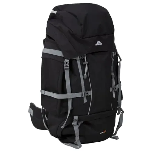 Trespass Trek 85 Rucksack 85 Liter, Grau - Trekkingrucksack mit 85 L Fassungsvermögen, gepolsterten Schulterträgern und integriertem Regenschutz – ideal für lange Wanderungen und Outdoor-Abenteuer.