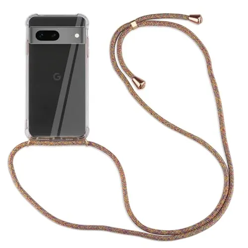 Hülle Kompatibel mit Google Pixel 7A | Handykette Smartphone Halskette Hülle mit Band | Handyhülle mit Kordel zum Umhängen Kompatibel für Pixel 7A | Rainbow