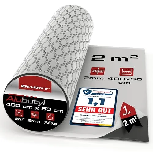 HASKYY 2mm Alubutyl Dämmmatte - Selbstklebend für Auto- und KFZ-Lärmschutz - Sonstige Elektroinstallationsartikel, bietet effektive Schalldämmung und Geräuschreduzierung für ein ruhigeres Fahrerlebnis.