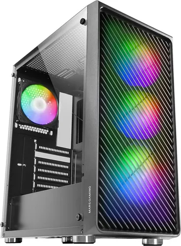Mars Gaming MC-F RGB ATX Gehäuse mit Sichtfenster (Schwarz)