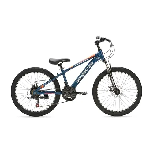 Generation M-760 Mountainbike 24 Zoll - Kinderfahrrad - Scheibenbremsen - 21 Gänge - Blau