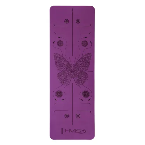 HMS YM10 Yogamatte TPE 182 x 61 x 0,8 cm Violett Rutschfest - Die HMS YM10 Yogamatte bietet eine rutschfeste Oberfläche und hervorragende Dämpfung für ein sicheres Training. Mit den praktischen Tragegurten ist sie einfach zu transportieren und ideal für Yoga, Pilates und Bodenübungen.